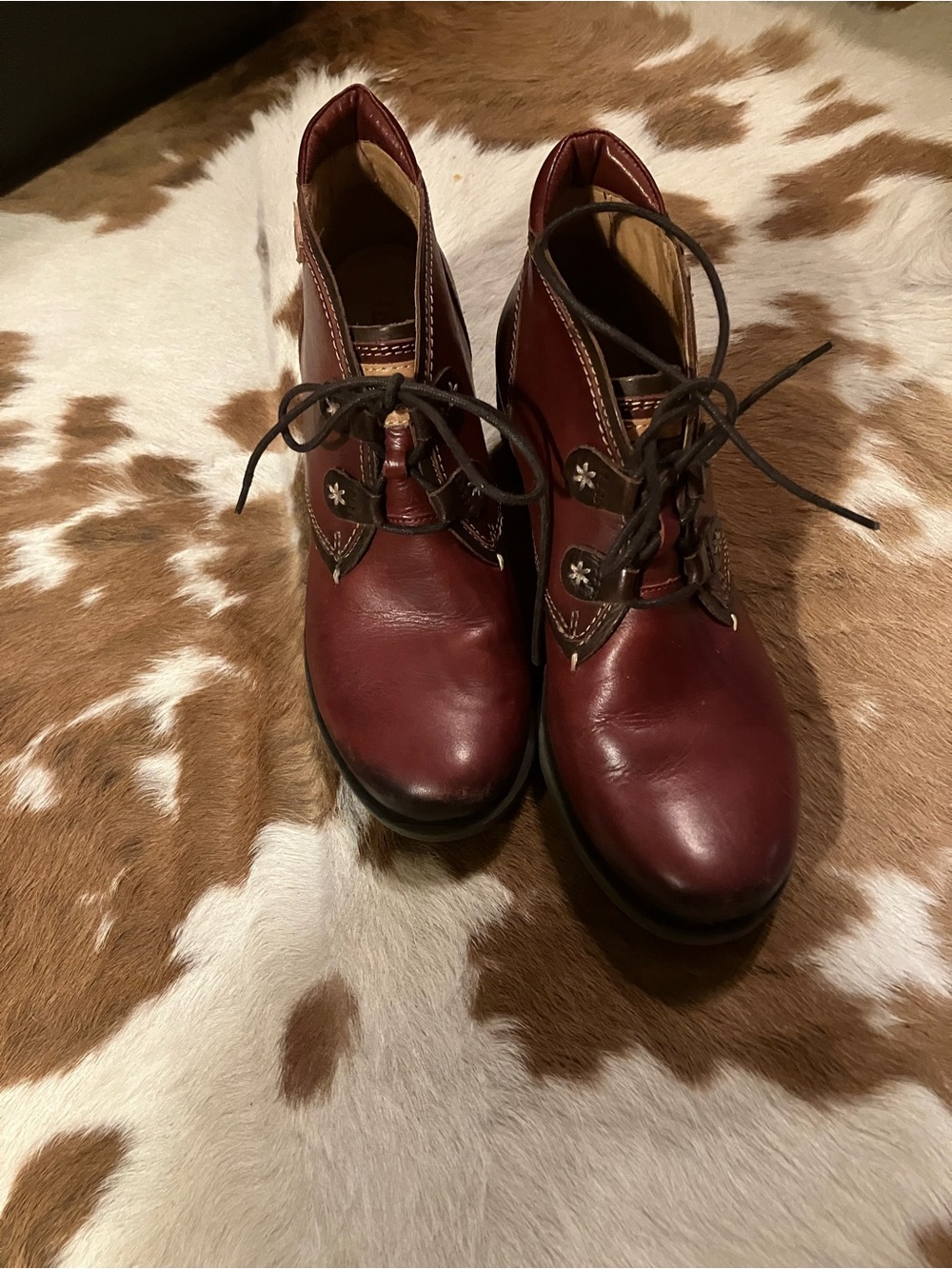 PIKOLINOS Rust Brown w/Dark Brown accents Leather Ankle Booties